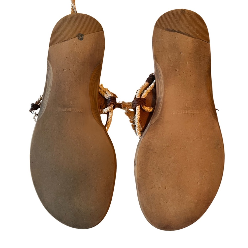 Free People Matisse Bronte Sandals Leather Lace Up Boho Western Fringe - Picture 9 of 13